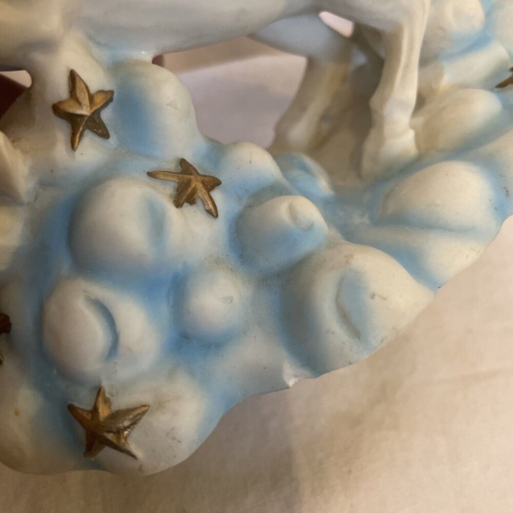Ceramic Unicorn statue with Green Jewel Stone Green 6x5 Stone is Plastic - Picture 7 of 10